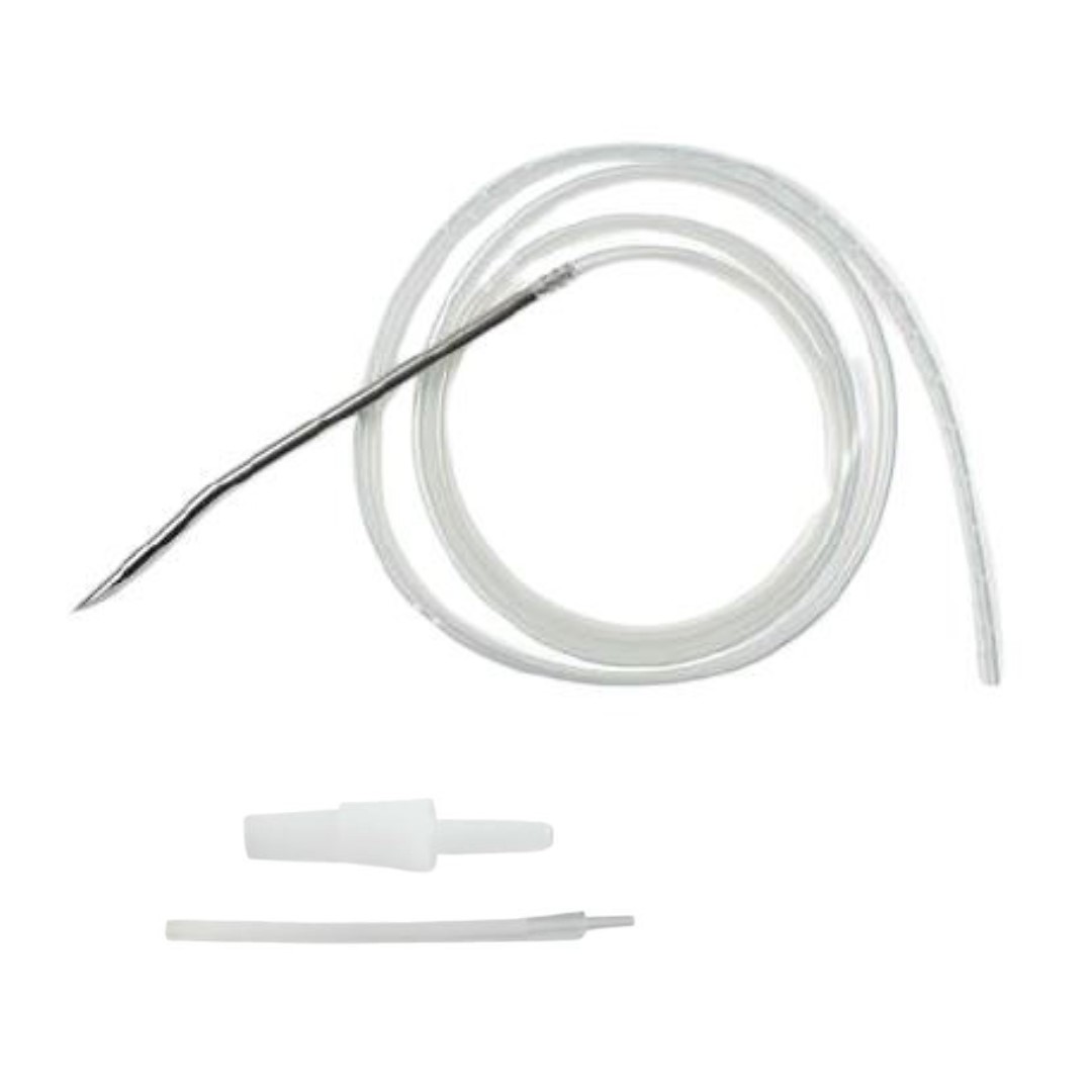 Sonda de drenaje redonda perforada con adaptador y trocar, 10Fr. Caja de 10 unidades Sonda de drenaje redonda perforada con adaptador y trocar, 10Fr. Caja de 10 unidades