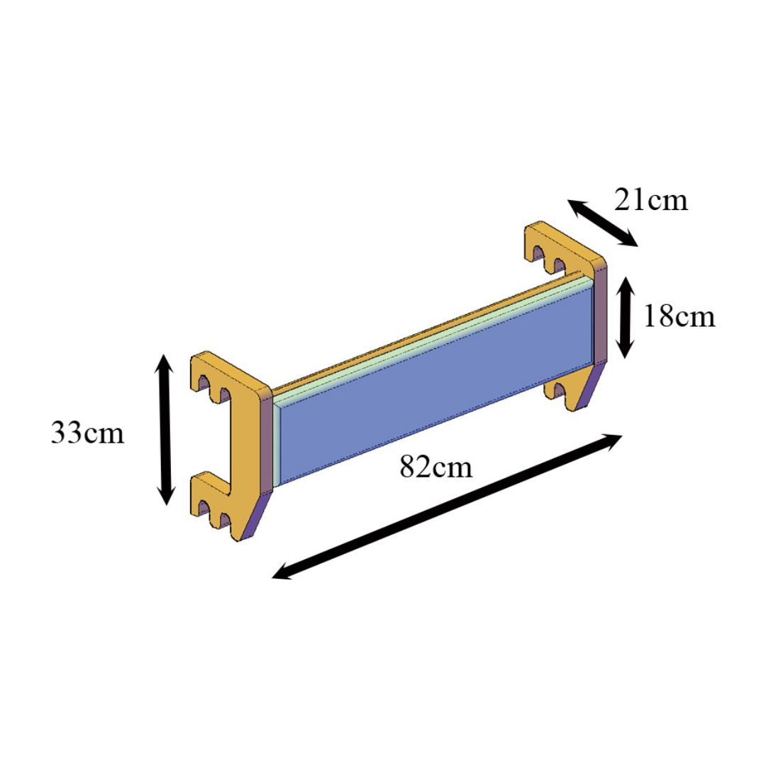 Soporte con apoyo acolchado para espaldera recta de madera con 17 peldaños Soporte con apoyo acolchado para espaldera recta de madera con 17 peldaños