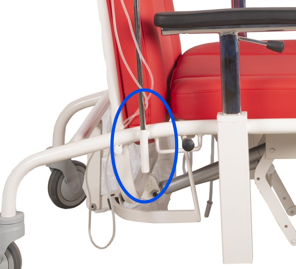 Soporte de portasueros para sillón hospitalario Soporte de portasueros para sillón hospitalario