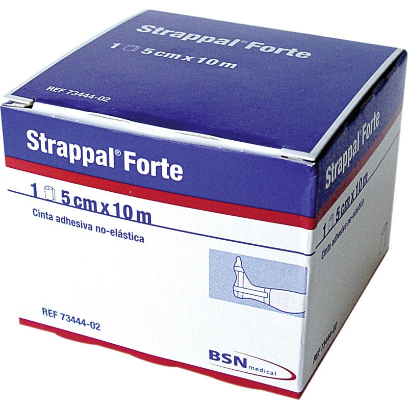 Strappal ® Forte. Cinta adhesiva inelástica. 5 cm x 10 m. Caja de 5 unidades