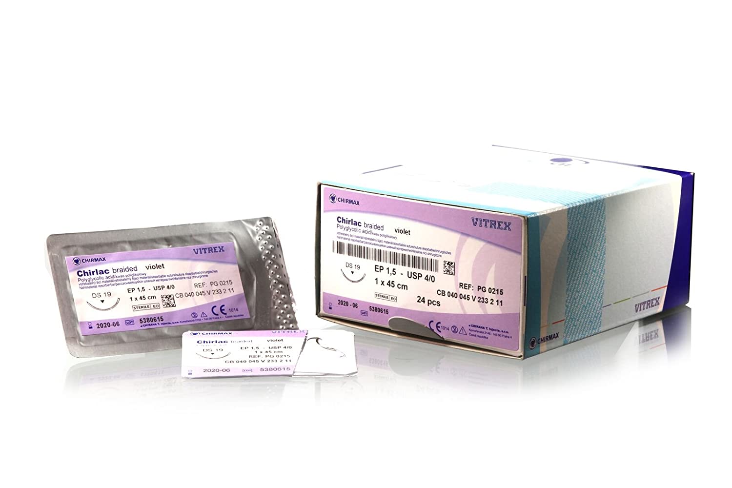 Sutura Chirlac 3/0, DSM25, 75 cm. Caja 24 ud. (aguja 3/8 círculo triangular microcorte inverso) Sutura Chirlac 3/0, DSM25, 75 cm. Caja 24 ud. (aguja 3/8 círculo triangular microcorte inverso)