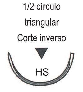 Sutures with 1/2 circle triangular reverse cut needle