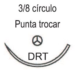 Sutures with 3/8 circle trocar needle