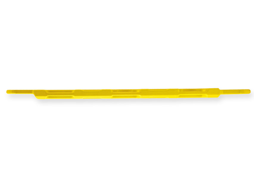 Tablero espinal pediátrico con correas de sujeción, 119,5x32x4,5cm. Color amarillo