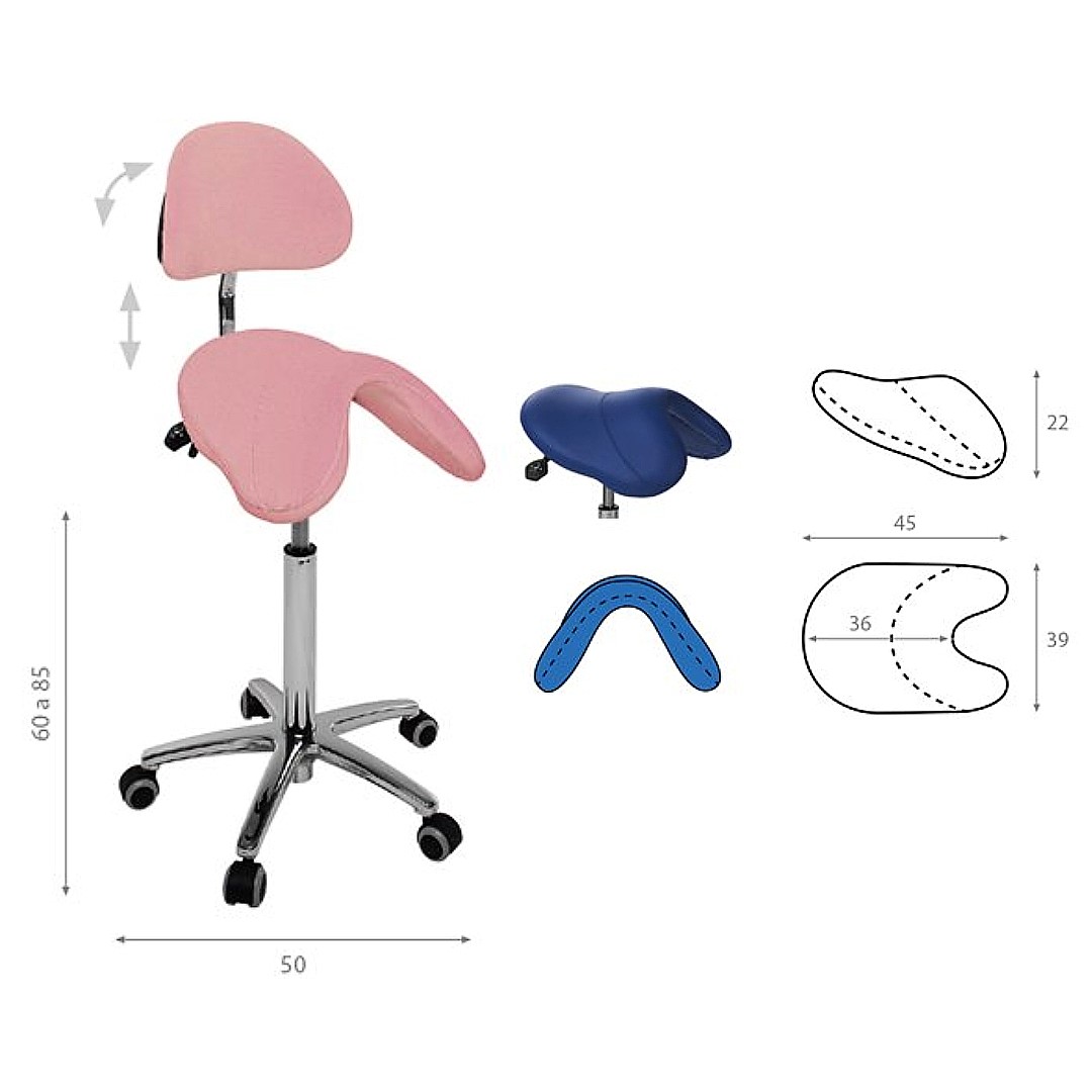 Taburete tipo pony con ajuste de altura 60-85cm mediante palanca y respaldo multiposición. Varios colores Taburete tipo pony con ajuste de altura 60-85cm mediante palanca y respaldo multiposición. Varios colores