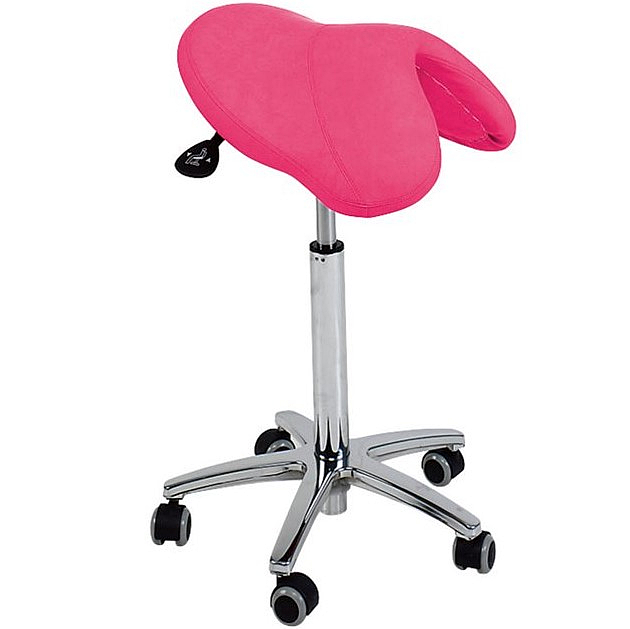 Tabouret de type poney avec réglage de hauteur 60-85cm par levier. Plusieurs couleurs