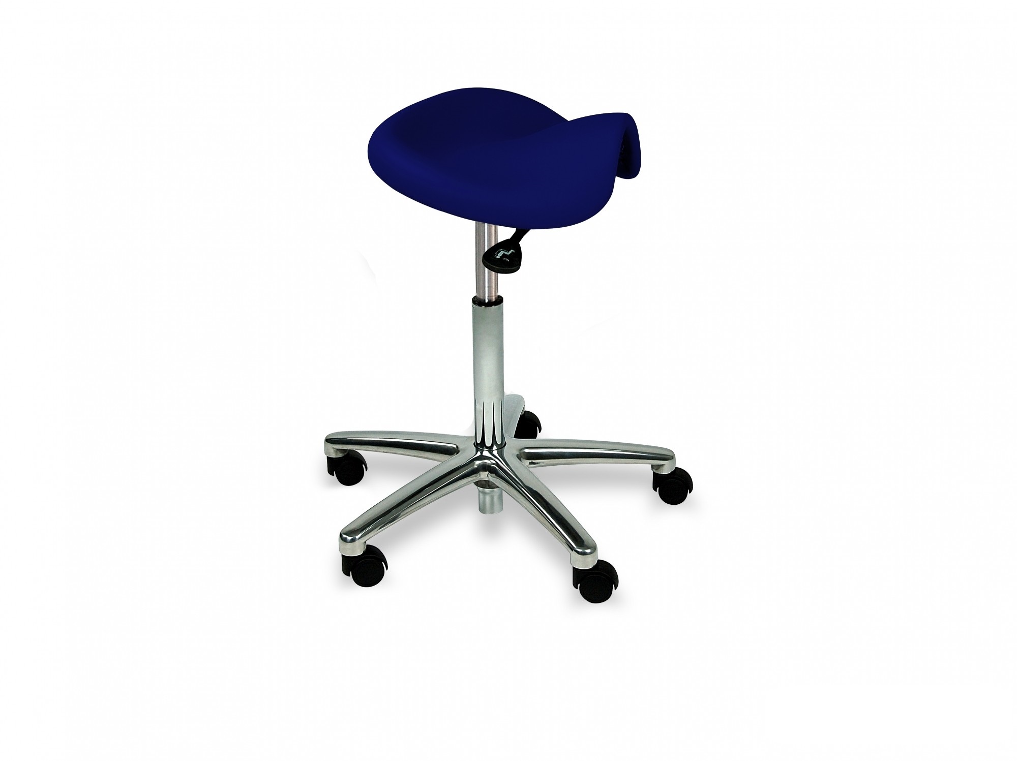 Tabouret de type poney sans dossier avec hauteur réglable. Plusieurs couleurs