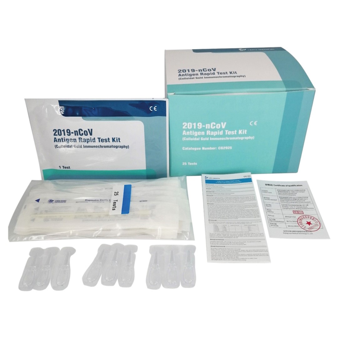 Test rápido de antígeno SARS-CoV-2. Caja de 25 unidades
