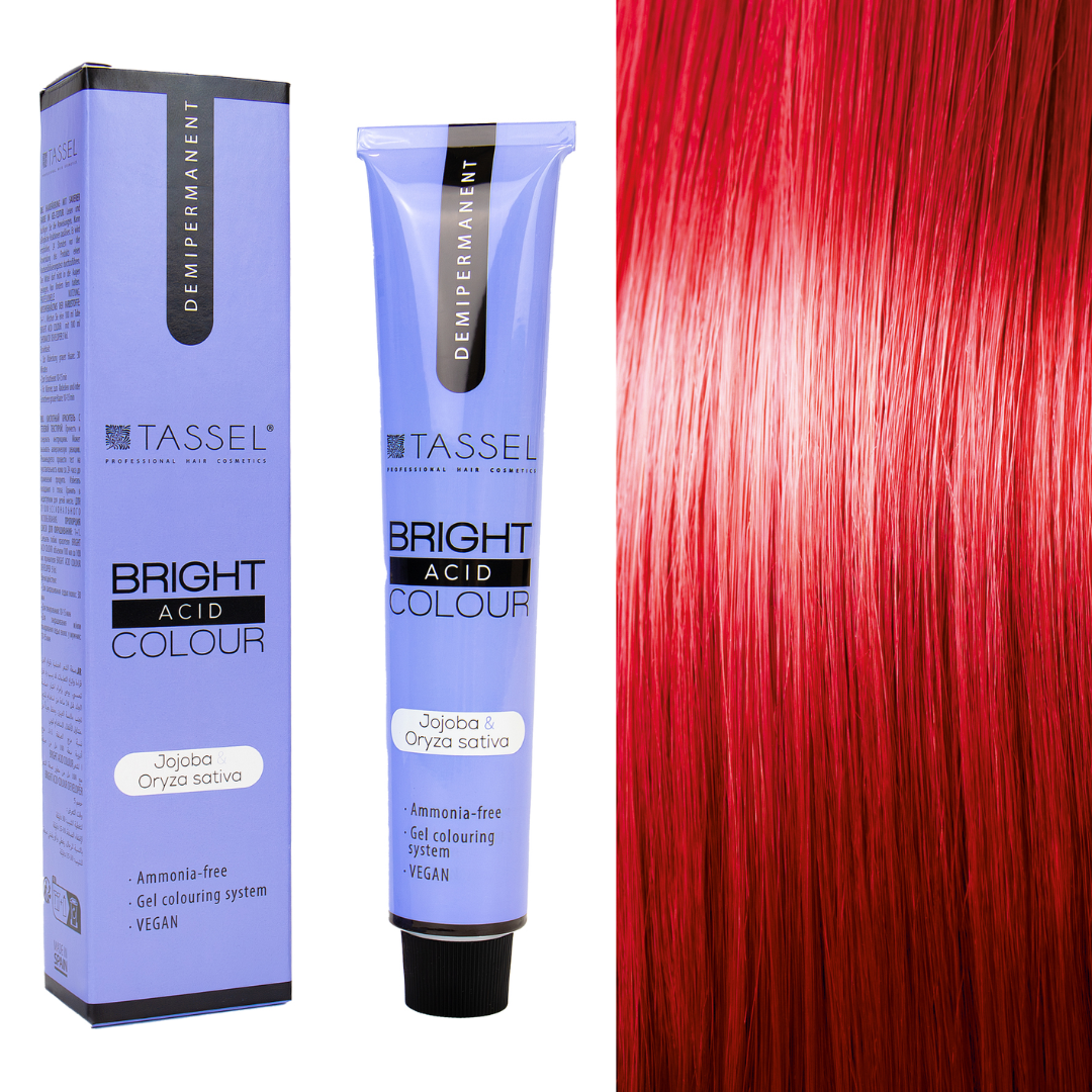 Tinte ácido demipermanente Tassel Bright Acid Colour, tono nº9R. Tubo de 100 ml Tinte ácido demipermanente Tassel Bright Acid Colour, tono nº9R. Tubo de 100 ml