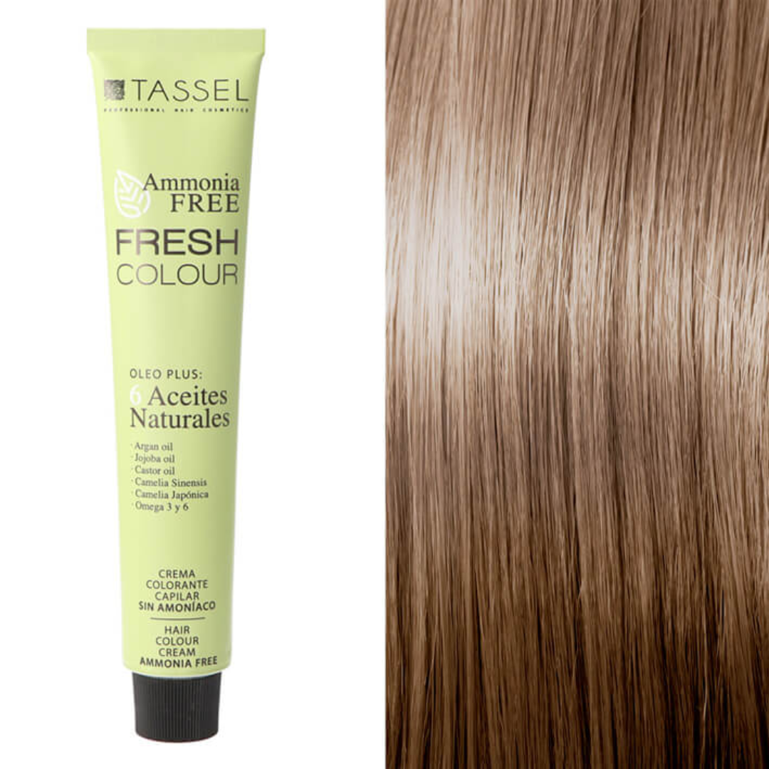 Tinte para cabello Tassel Fresh Colour sin amoníaco nº8, color rubio claro. Tubo de 100 ml Tinte para cabello Tassel Fresh Colour sin amoníaco nº8, color rubio claro. Tubo de 100 ml