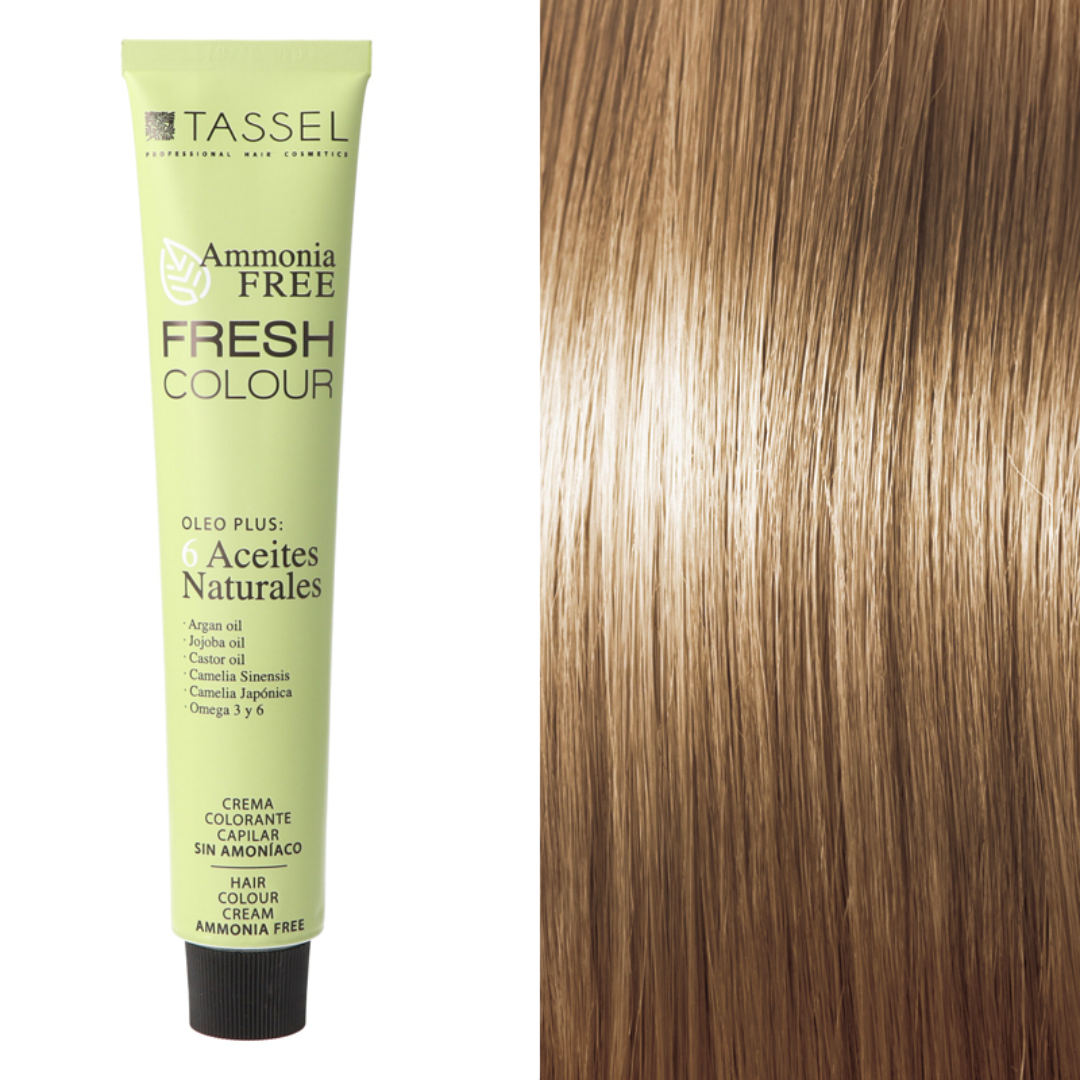 Tinte para cabello Tassel Fresh Colour sin amoníaco nº8.77, color rubio claro chocolate. Tubo de 100 ml Tinte para cabello Tassel Fresh Colour sin amoníaco nº8.77, color rubio claro chocolate. Tubo de 100 ml