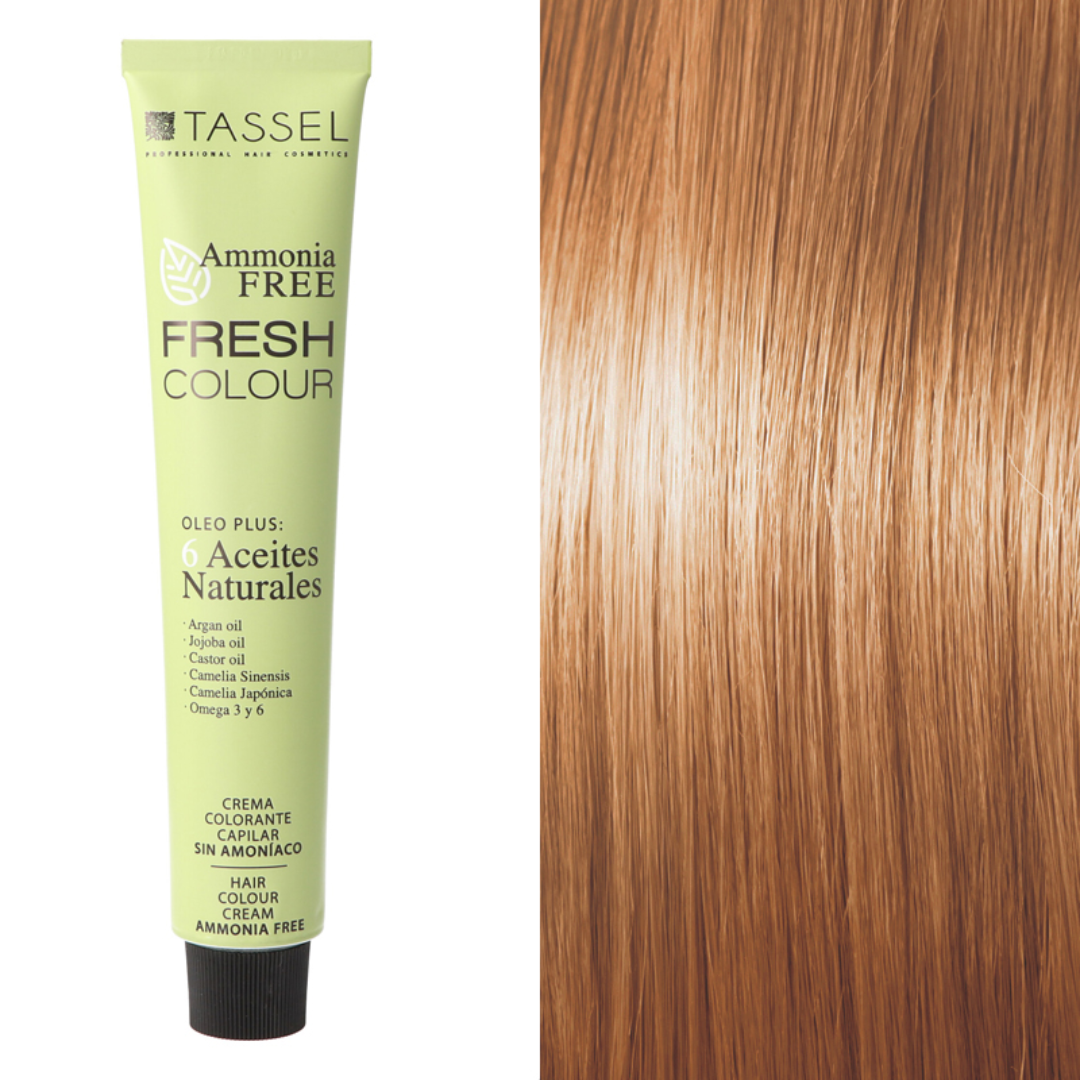 Tinte para cabello Tassel Fresh Colour sin amoníaco nº9.34, color rubio medio claro dorado cobre. Tubo de 100 ml Tinte para cabello Tassel Fresh Colour sin amoníaco nº9.34, color rubio medio claro dorado cobre. Tubo de 100 ml