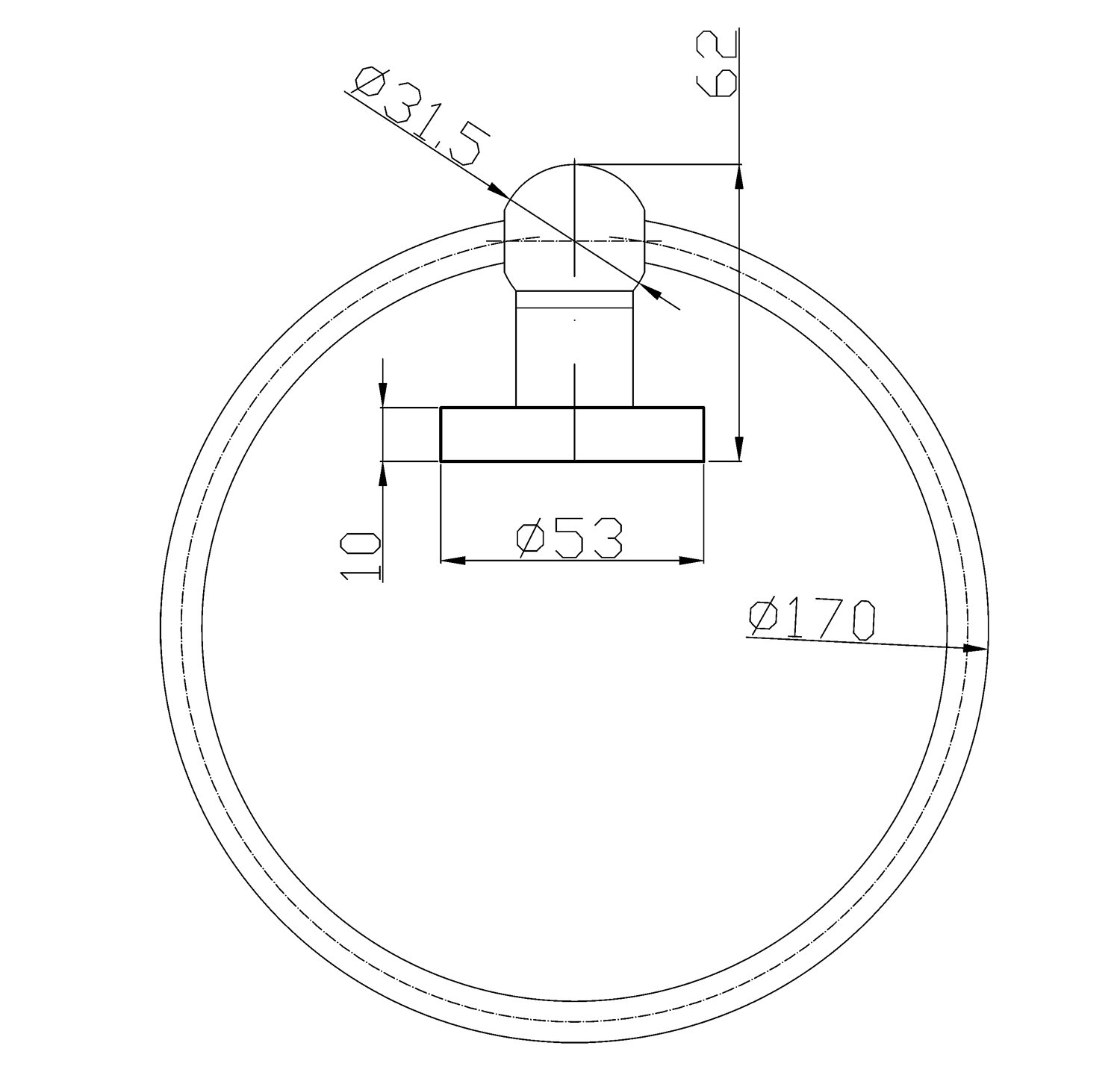 Toallero de aro circular para adosar a la pared. Varios tamaños Toallero de aro circular para adosar a la pared. Varios tamaños