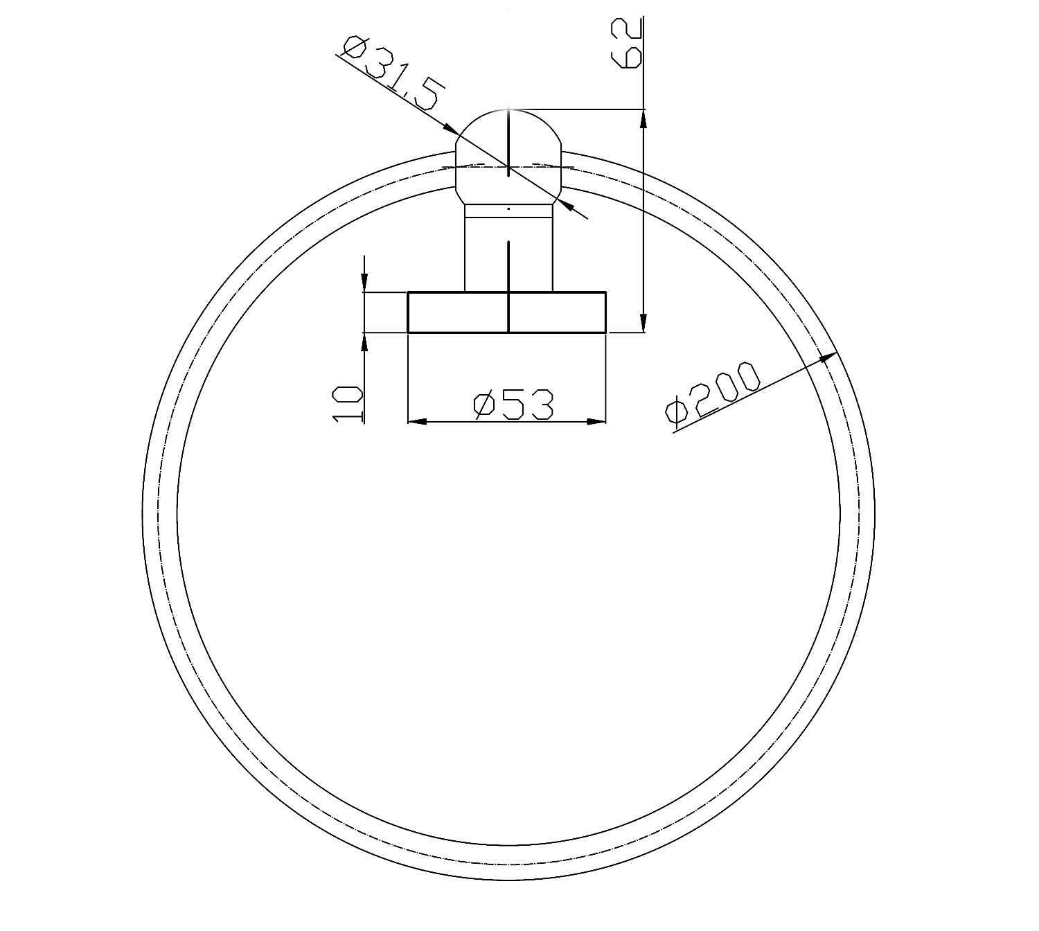 Toallero de aro circular para adosar a la pared. Varios tamaños Toallero de aro circular para adosar a la pared. Varios tamaños