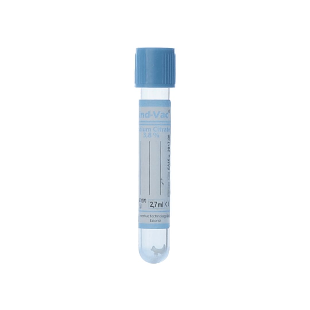 Tubo extracción de sangre por vacío 2,7ml con citrato sódico 3,2%. Caja de 100 u. Tubo extracción de sangre por vacío 2,7ml con citrato sódico 3,2%. Caja de 100 u.