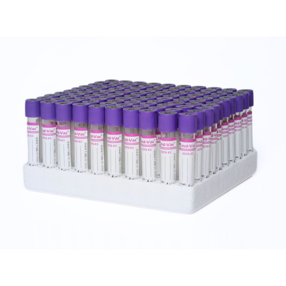 Tubos de extracción de sangre con EDTA K3, 13x75mm, 2ml. Caja de 100 unidades Tubos de extracción de sangre con EDTA K3, 13x75mm, 2ml. Caja de 100 unidades