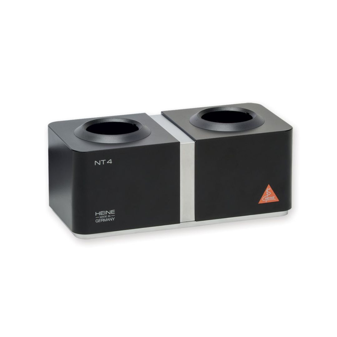 Unidad de carga para 2 mangos de laringoscopio Heine, 14 x 6 x 6.6 cm Unidad de carga para 2 mangos de laringoscopio Heine, 14 x 6 x 6.6 cm
