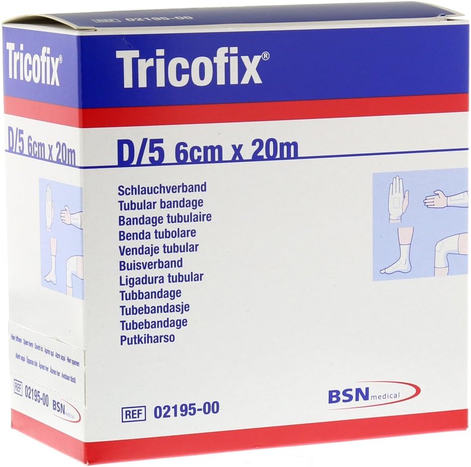 Venda tubular extensible Tricofix D/5 20m x 6.2cm. Brazos y miembros inferiores finos Venda tubular extensible Tricofix D/5 20m x 6.2cm. Brazos y miembros inferiores finos