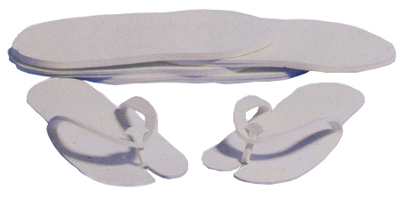 Zapatilla de goma color blanco, suela de 5mm. Para montar. Bolsa de 5 pares