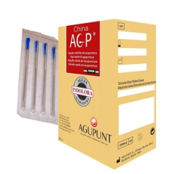 Agujas AGP Premium con tubo guía, 0.30x25mm. Caja de 200 unidades
