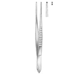 Pinza de disección modelo USA recta angosta 1x2 dientes, 15,5cm | ORL