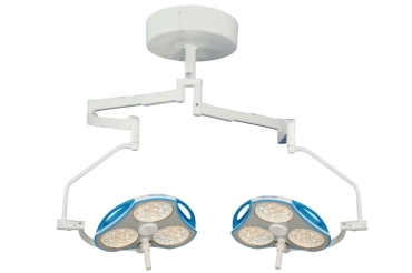 Lámpara de cirugía con ajuste de color y doble brazo LED 300MC, Dr.Mach, 160.000 lux a 1 m. Anclaje a techo hasta 3m