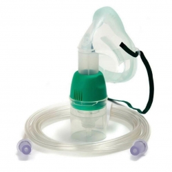 Nebulizador de medicamentos Cirrus 2 con mascarilla pediátrica, conector hembra fijo y línea de oxígeno de 2,1 m