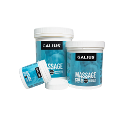 Aceite sólido efecto frío para masaje Galius. 100 ml