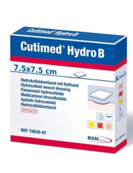Apósito hidrocoloide estéril Cutimed Hydro B 7,5cm x 7,5cm. Caja de 5 unidades