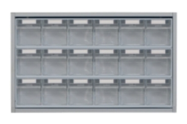 Armario alto, cajas basculantes, 3 filas de 6 cajas | ARMARIOS MODULARES ALTOS
