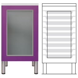 Armario bajo, 1 puerta cristal 9 cestas ISO con paneles | ARMARIOS MODULARES BAJOS