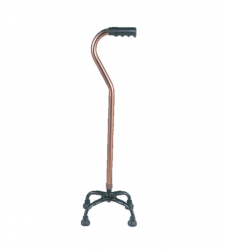 Bastón de 4 patas con mango de PU y altura ajustable. Color bronce | BASTONES