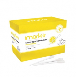 Cotton swabs for oral hygiene, lemon flavor. Box of 25 packets of 3 units.