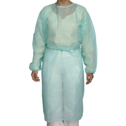 Blouse en polypropylène de 25 gr, non stérile. Taille unique. Boîte de 100 unités.