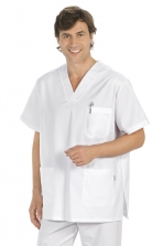 Blouse unisexe basique de couleur blanche. Plusieurs tailles.
