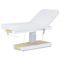 Camilla eléctrica de spa con 2 motores y luz LED, 198 x 77 x 60/85 cm. Color blanco