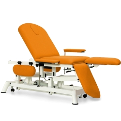 Camilla-sillón hidráulica podología 3 cuerpos con reposabrazos dobles. Varios colores y medidas | CAMILLAS HIDRÁULICAS