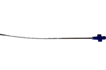 Cânula para preenchimento curva 1 orifício com espátula, 250xØ2mm. Caixa de 10 unidades.