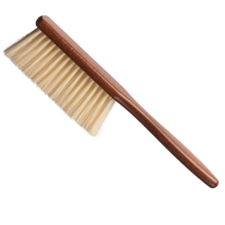 Escova de barbeiro com cerdas de nylon e cabo de madeira
