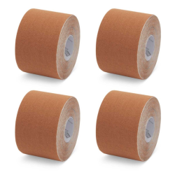 Ruban kinesiologique K-Tape® My Skin, 50 mm x 5 m. Couleur marron clair. Boîte de 4 unités.