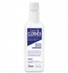 Clorhexidina acuosa incolora 2%, Sanit Clorhex. Botella de 500ml con tapón