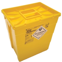 Contenedor de residuos 30 litros, tapa simple | CONTENEDORES DE AGUJAS Y RESIDUOS