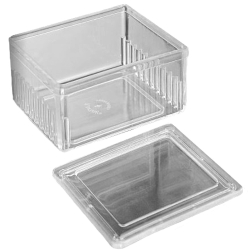 Cubeta de tinción horizontal con tapa para 10 portaobjetos, 76x65x45mm. Caja de 4 unidades | Tinción - Portaobjetos y accesorios