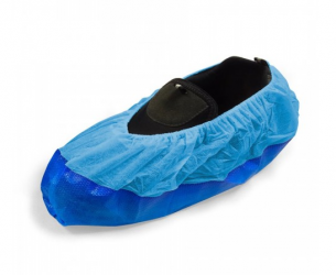 Cubrezapatos antideslizantes con suela CPE. Color azul/azul. Bolsa de 100 unidades