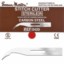 Cuchilla Swann Morton para cortar suturas, estéril. Caja de 100 u. | HOJAS DE BISTURÍ