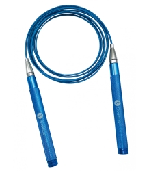 Cuerda para saltar ajustable, con empuñaduras de aluminio. Color azul