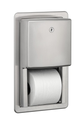 Dispensador de papel higiénico estándard 2 rollos empotrable. Acero inox. satinado | DISPENSADORES DE PAPEL HIGIÉNICO Y PAÑUELOS