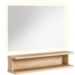 Espejo para peluquería rectangular con mesa e iluminación LED. Varios colores | Espejos para consultorios