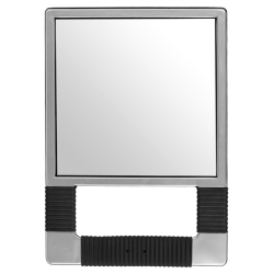 Espejo rectangular plateado con asa 205 x 295 mm