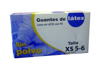 Guante látex sin polvo, talla XS. Caja de 100 unidades. Varias tallas | Guantes de látex sin polvo